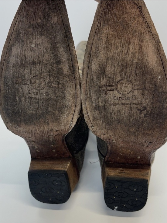 Circle G 36632 Brown Cowhide Embroidered Design Cowgirl Boots Women's Size 7.5 M - Picture 12 of 12